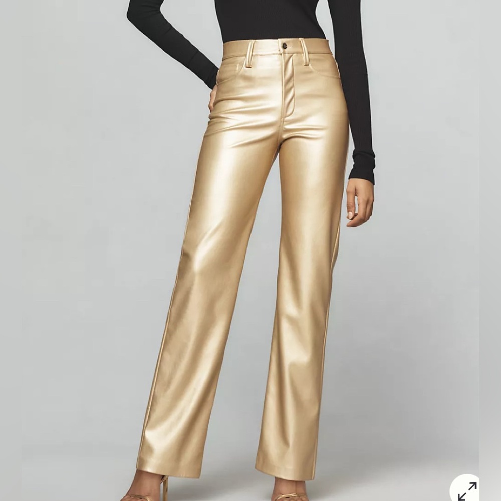 Joe's Jeans Metallic Gold Straight Leg Pants